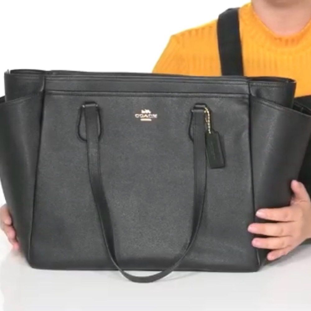 Coach Black Leather Tote/Diaper Bag